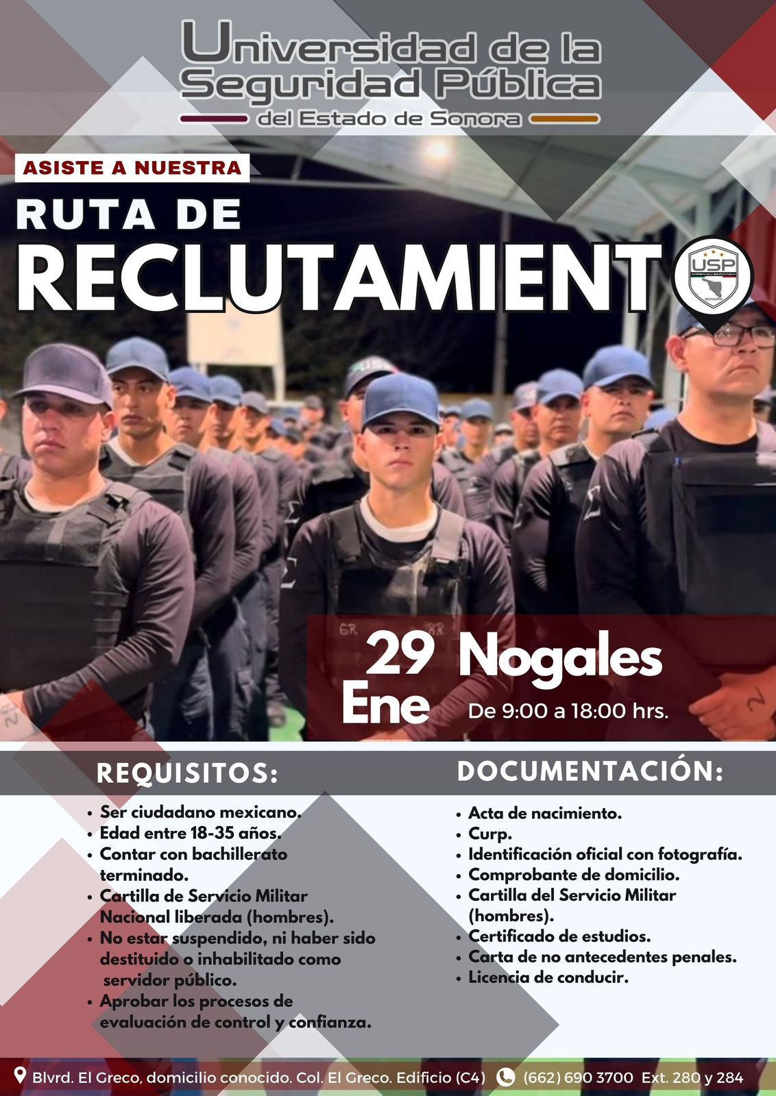 Invita USPES a iniciar carrera policial