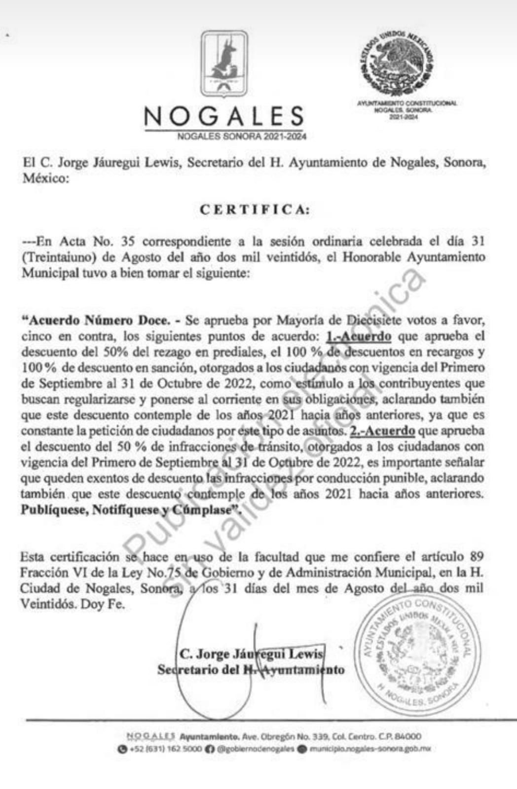 OTORGA TESORERÍA DESCUENTOS A CONTRIBUYENTES MOROSOS
