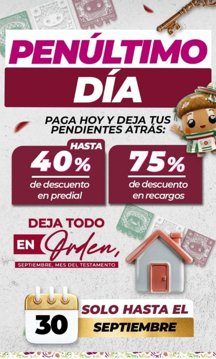 Facilita Tesorería regularización del predial con descuentos